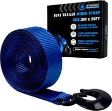 Boat Winch Strap With Hook 2 X 20ft 18000lb Break Strength Heavy Replacement Boat Winch Strap With Hook 2 X 20ft 18000lb Break Strength Heavy Replacement