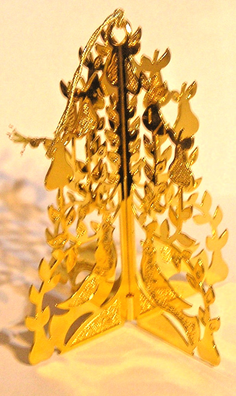 VINTAGE 1988 DANBURY MINT 23K PARTRIDGE IN A PEAR TREE Christmas ORNAMENT
