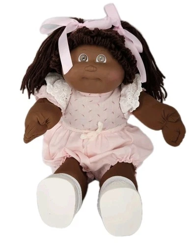 1985 Cabbage Patch Kid African American Black Girl Doll Pigtails Dimple OAA EUC