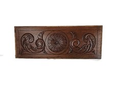 antica tavola legno intagliato ornato frontone bordo tavola architettonica recuperata