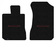 Lloyd Luxe Front Row Carpet Mats for '76-86 Jeep CJ7 w/Red on Black Rubicon Logo