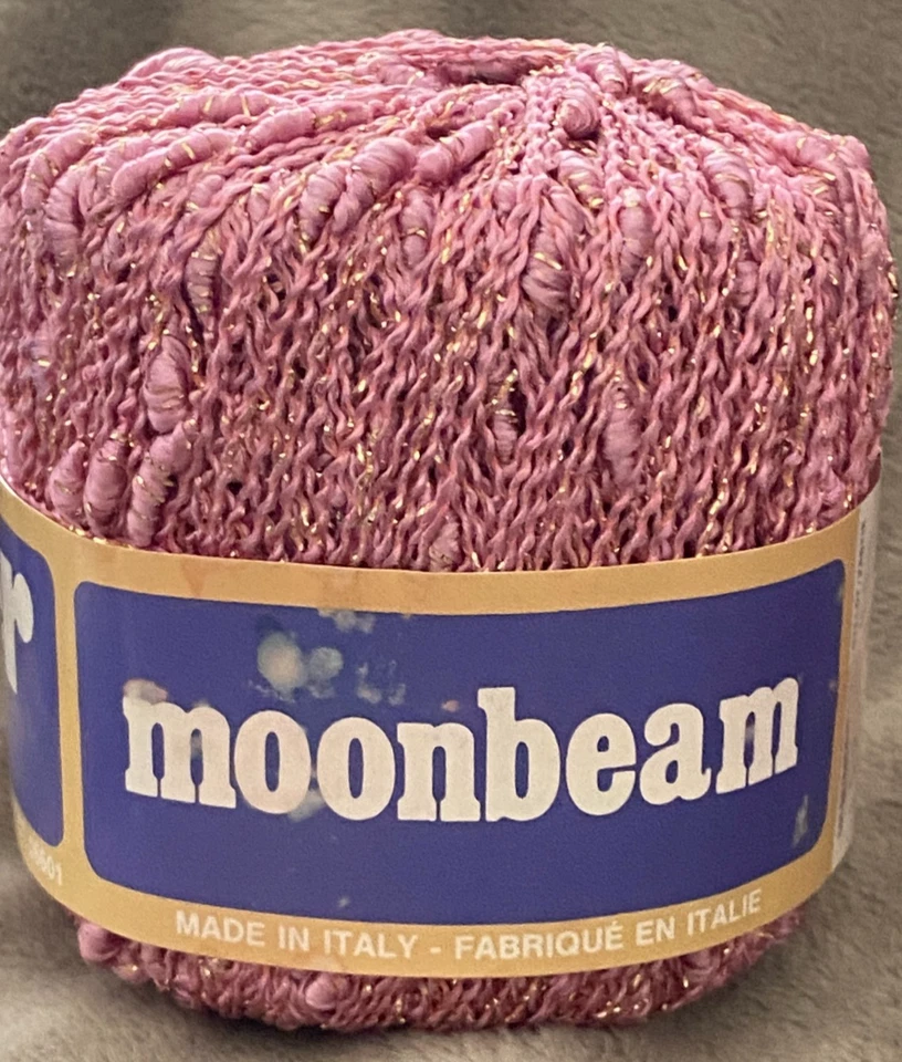 Unger Moonbeam ~ Hilo Nubby Rosa Malva Brillante Metálico Dorado Lote de 5 Pasteles Foto 3 de 4