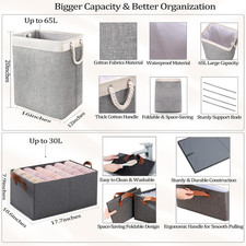 6 in 1 Laundry Basket, 65L Collapsible Laundry Hamper with Handles, Freestand... 0.01 per gallon