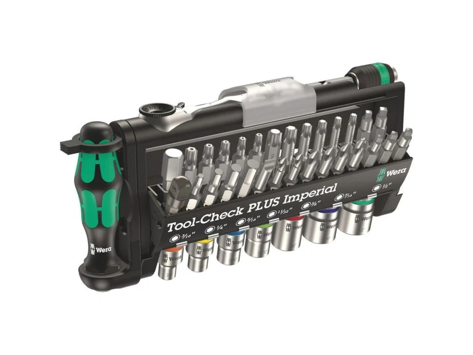 Wera 05056491001 - Tool-Check Plus Imperial Bits Assortment w/Ratchet + Sockets,