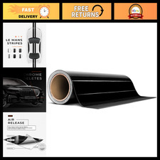 Black Gloss Air-Release Adhesive Vinyl Tape Roll 12"x20ft for Crafting  DIY