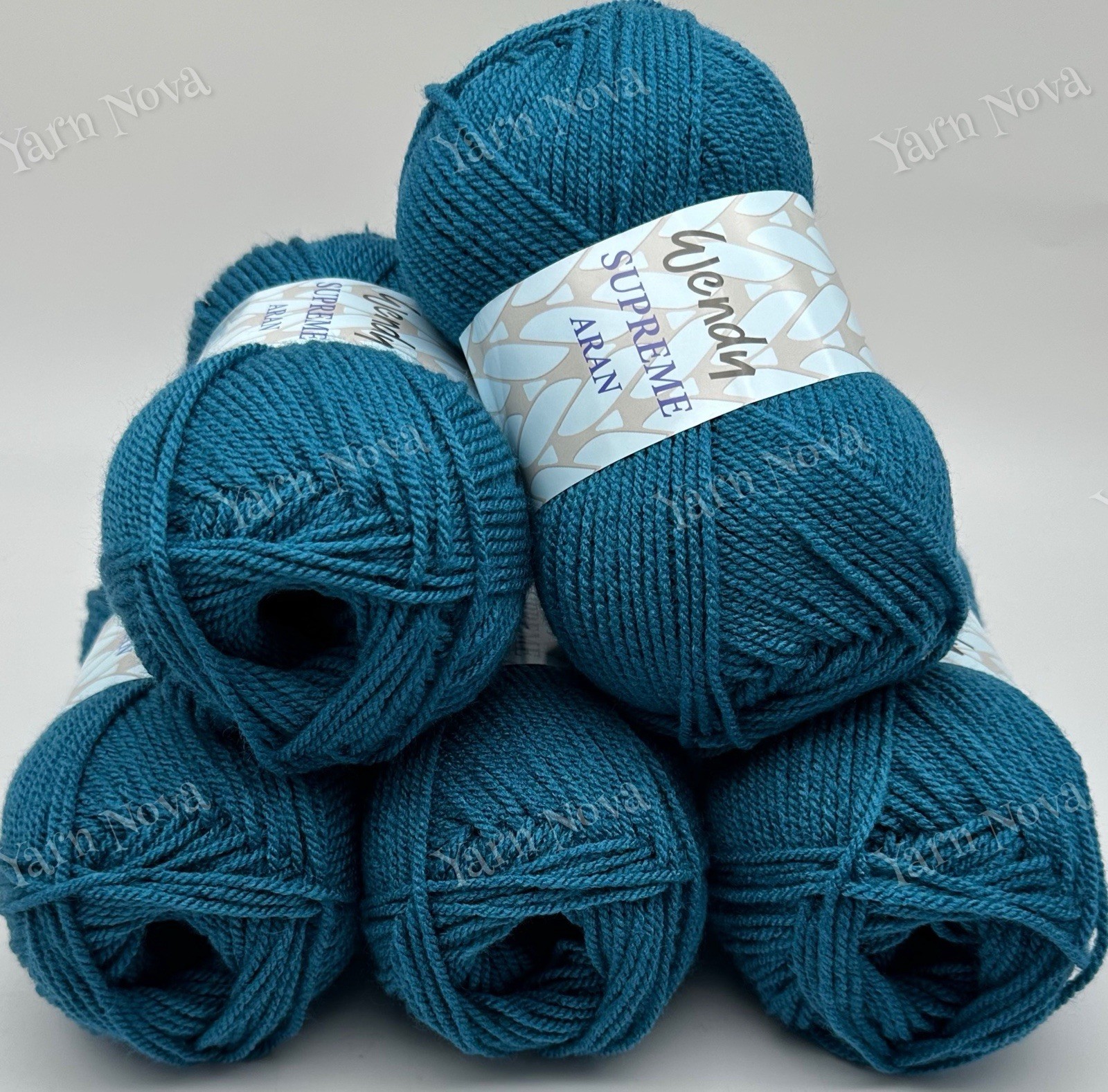 Wendy Supreme Aran Knitting Crochet Yarn Wool - 5x100g Balls - SA79 Petrol