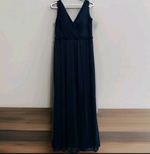 Azazie Babydoll Maxi Formal Prom Dress A14 Sheer Overlay Empire Waist Bridesmaid