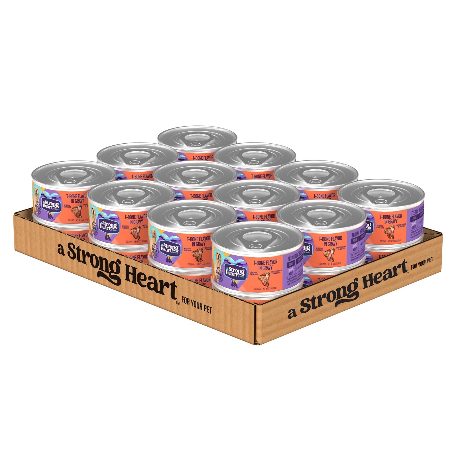 A Strong Heart Wet Dog Food, T-Bone Flavor in Gravy - 5.5 oz
