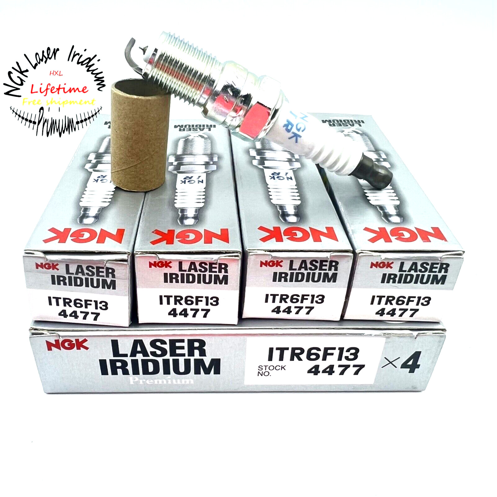 QTY 4 NGK Laser Iridium Spark Plug ITR6F13 4477 for MAZDA 3 2004-2005