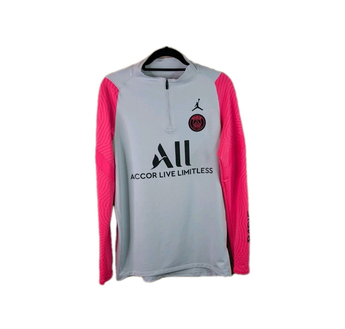 Jordan x PSG Mens Medium Vaporknit Training Top 1/4 Zip Pink