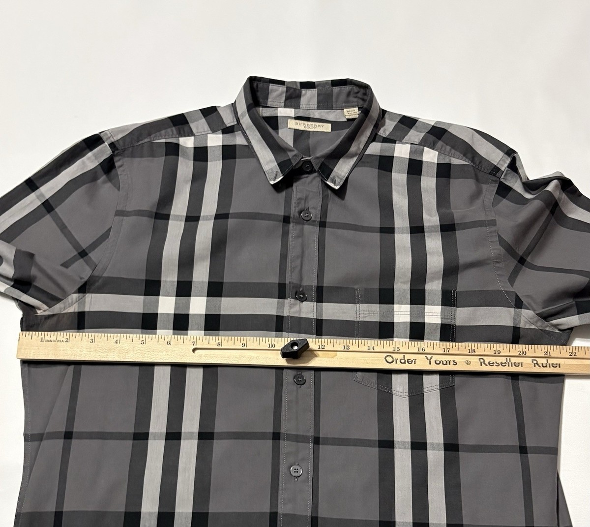 BURBERRY Shirt Large IP Check L Gray | eBay