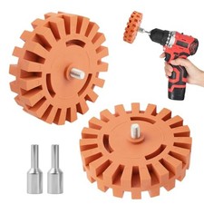 2-Pack 4" Eraser Wheel for Drill Kit,Decal Remover Wheel with Drill Adapters