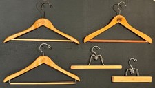 5 Wooden Vintage Classic Clothing Hangers - 4 Setwell  1 Rare Find Holdwell