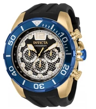 Invicta Pro Diver Men's 50mm Twisted Metal Blue & Gold Chronograph Watch 33823