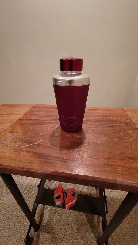 Vintage Retro Mirro RED Anodized Aluminum Coctail Shaker
