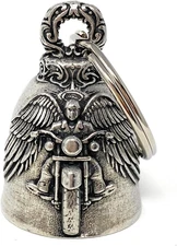 - Motorcycle Angel Biker Bell Accessory or Key Chain for Luck on the Road - Made