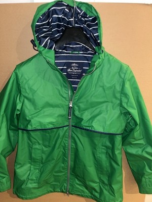 Ame & Lulu New Englander Women's Rain Coat Sz Medium Green Blue Great