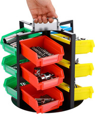 Rotating Storage Bins Tool Organizer 3 Tiers Hardware Crafts Small Parts, Nuts a