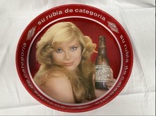 Vintage 1970s Cerveza Superior metal beer serving tray Su Rubia de Categor&iacute;a