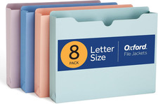 Oxford Expanding File Folders, 8 Pack, Closed Sides, Expands 2", 4 Pastel Col...