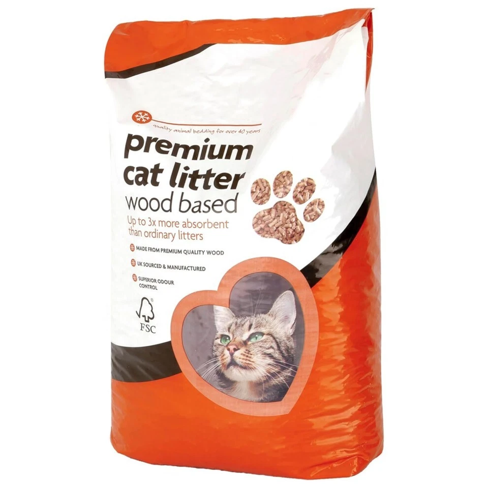 Premium Wood Based Cat Litter Pellets Super Absorbent Odour Control FSC UK Made - Image 1 of 1