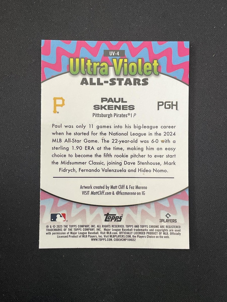 Paul Skenes 2025 Topps Chrome Baseball Ultra Violet All-Stars Case
