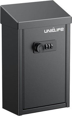 Metal Key Drop Box for Outside Security Donation Box with Combo Lock Black