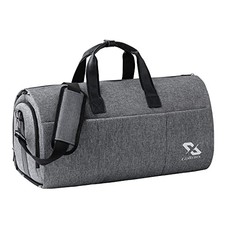 Convertible Garment Bag for travel,Carry on Garment Duffle Bag with Shoe Grey