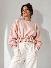 Women's Oversized Fleece Sweatshirt Crewneck Casual Pullover Soft Warm Top