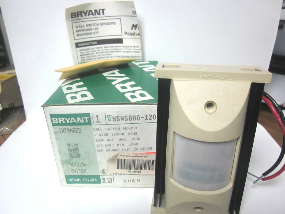 * NUEVO INTERRUPTOR DE MOVIMIENTO INFRARROJO BRYANT CAT No. MSWS800-120.......MM-768 Foto 2 de 2