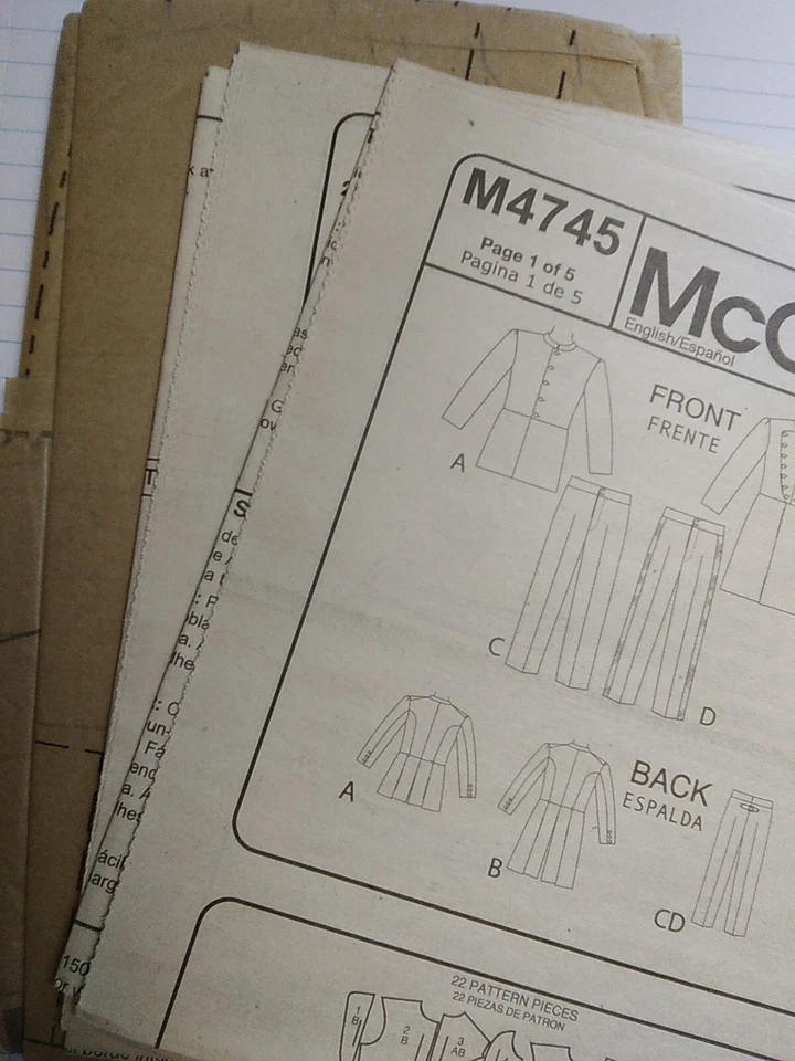 Civil War Military Suit Mens S M L Costume McCalls M4745 Sewing Pattern General - Image 4 of 4