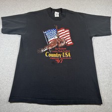 Vintage Fruit of the Loom Shirt Adult Large Black Oshkosh Wisconsin Made in USA