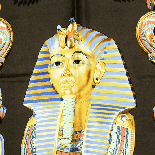 Hermes Scarf TUTANKHAMUN 90cm Silk Foulard Carre VLADIMIR RYBALTCHENKO - Picture 3 of 7