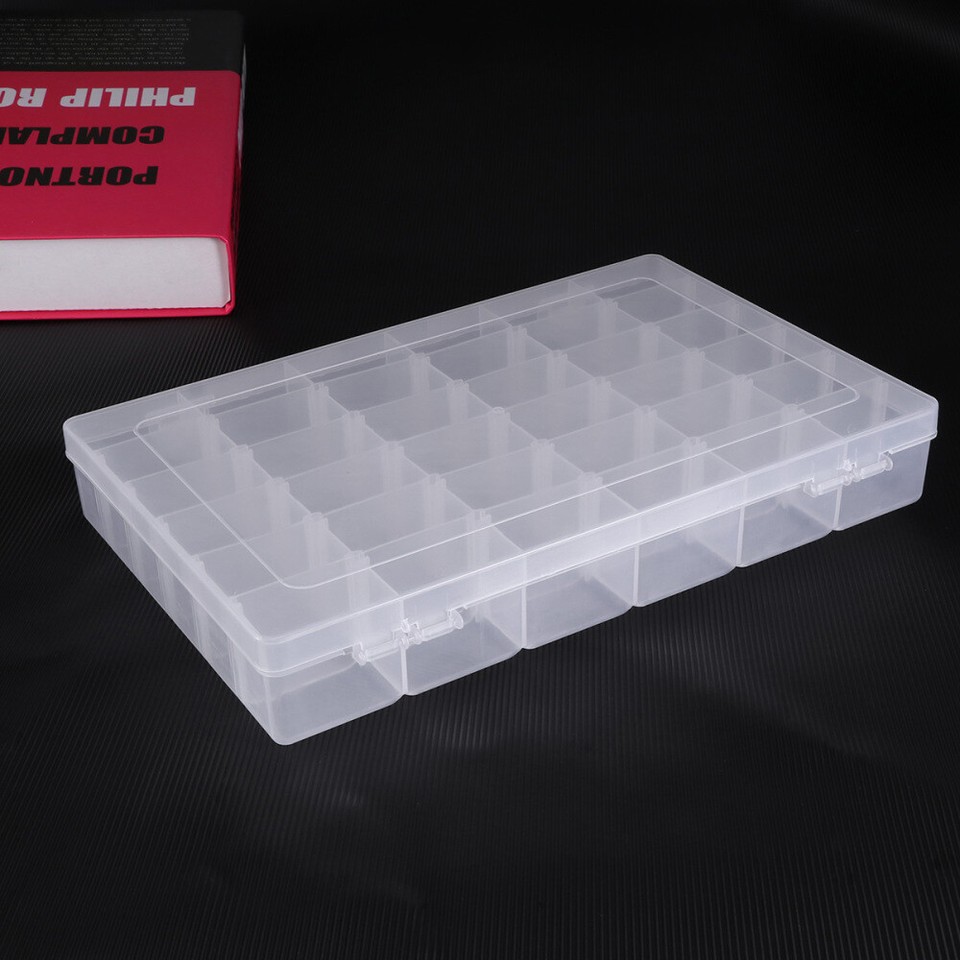Portable Storage Jewelery Clear Jewelry Box Grid Earring Container Case
