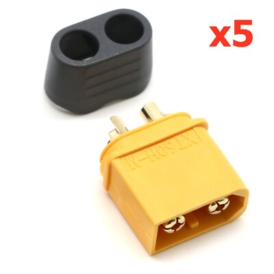5 Paare Amass XT60/XT60H Stecker – Männlich/weiblich, Mit Ummantelung & Schrumpfschlauch