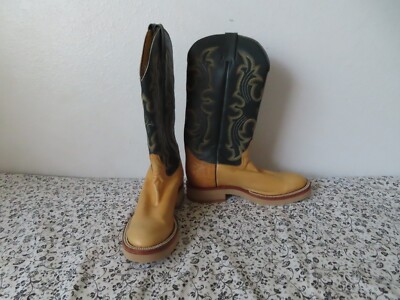 vintage Gordy's cowboy rancher farmer engineer two tone leather boots sz 8 B