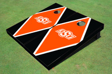 Oklahoma State University Orange and Black Matching Diamond Cornhole Boards