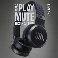 JBL Live 460NC Wireless Bluetooth Noise Cancelling On Ear Headphones Mic Black