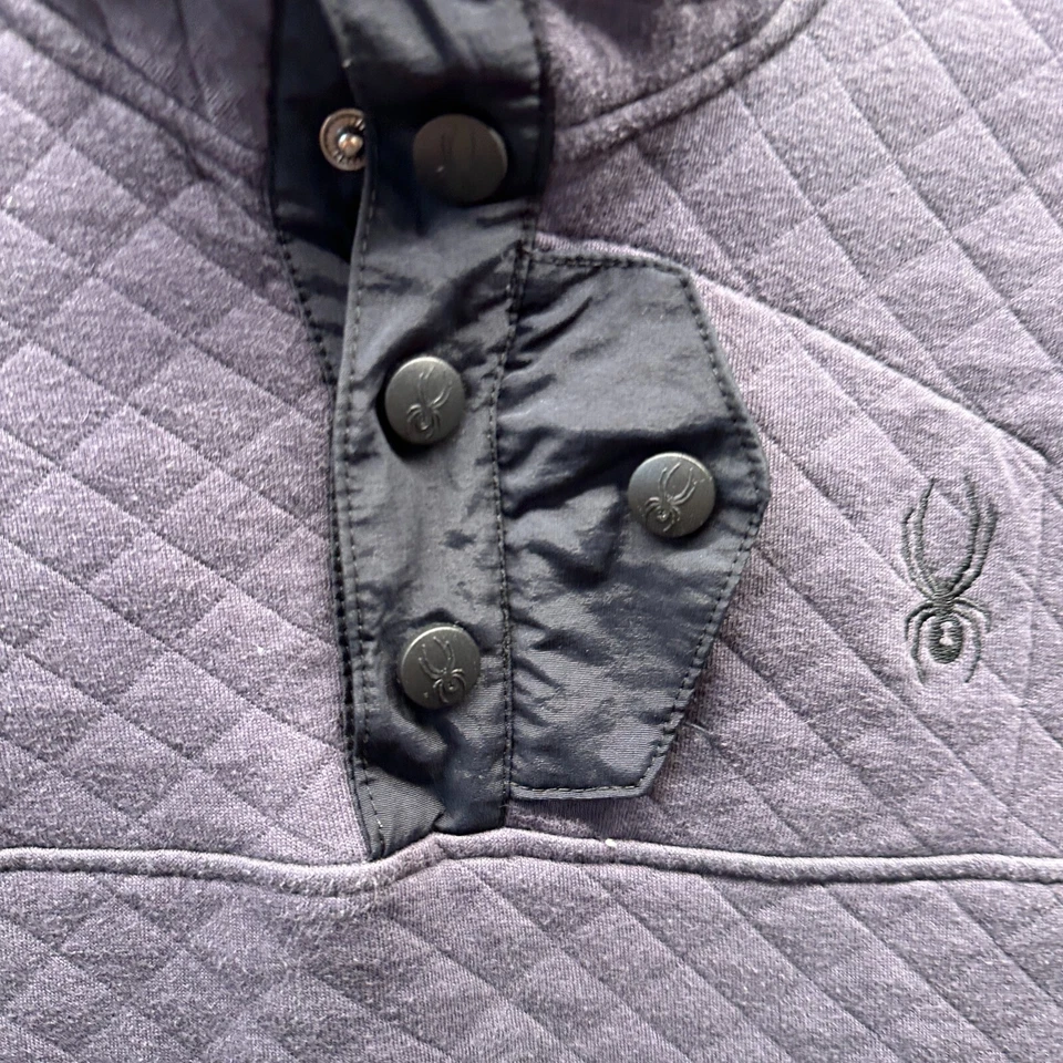 Spyder Sudadera Niños Grande Gris Suéter Pullover Juvenil A Presión Informal Polar Foto 3 de 4