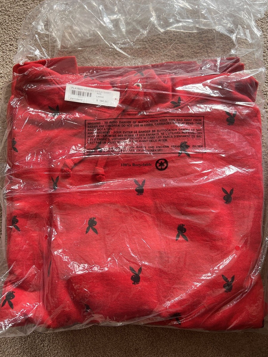Supreme playboy hooded sweatshirt 2015 red size large | eBay