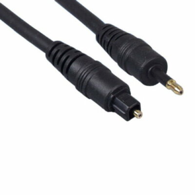 KNTK 6 ft Toslink 5.0mm to Mini 3.5mm Audio Cable S/PDIF Digital Fiber Black