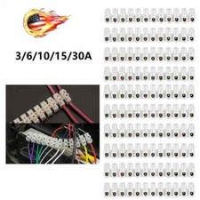 12P 3/6/10/15/30AMP Dual Row Terminal Strip Screw Terminal Barrier Block 5/10PCS