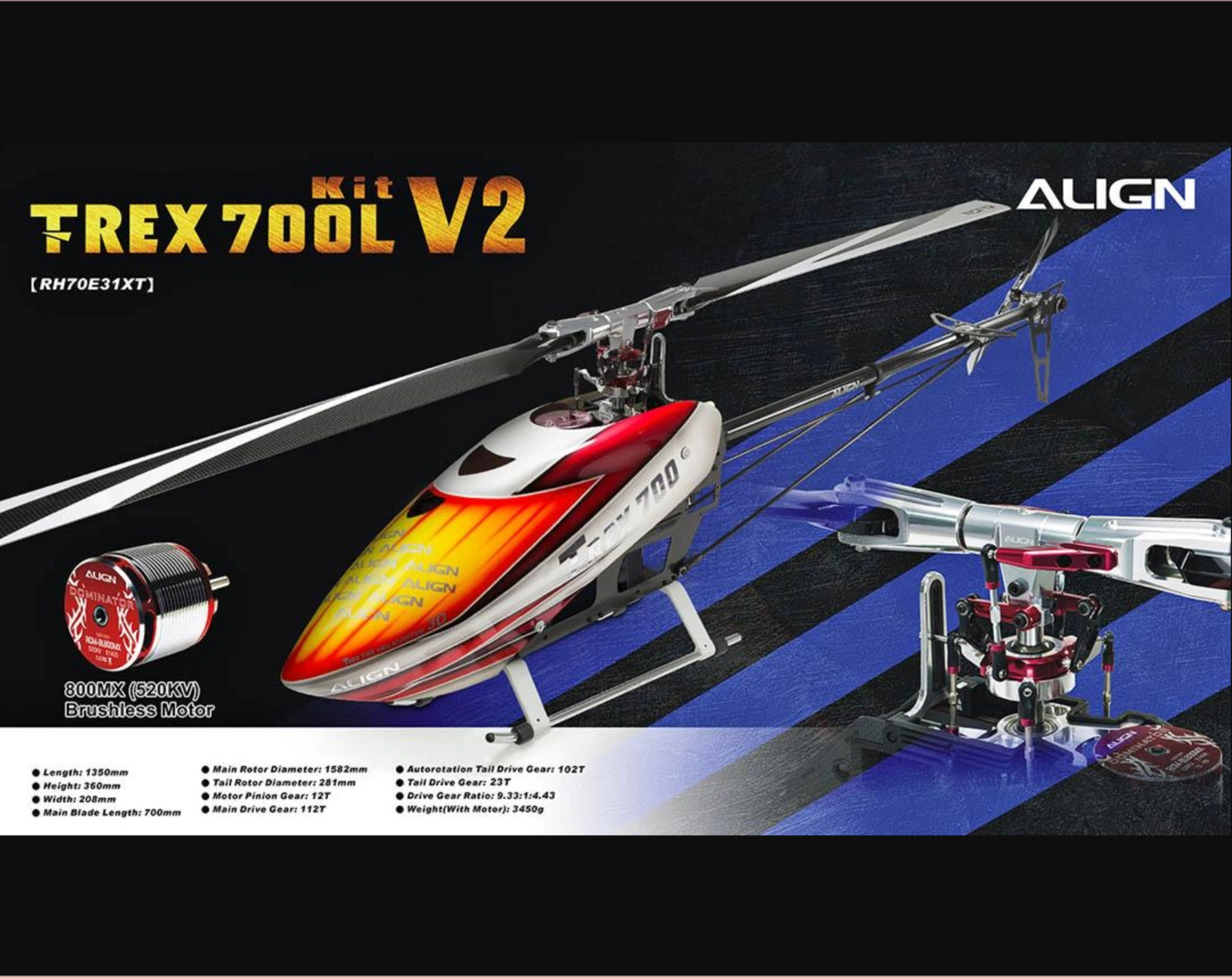 Brand NEW ALIGN T-REX 700L V2 KIT RH70E31XW