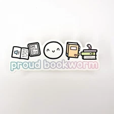 TCMC The coffeemonsterzco Proud Bookworm- Reading Emoti Vinyl Stickers