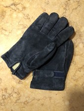 GUANTI ELEGANTI UOMO VERA PELLE SCAMOSCIATA BLU SCURO TG. M.