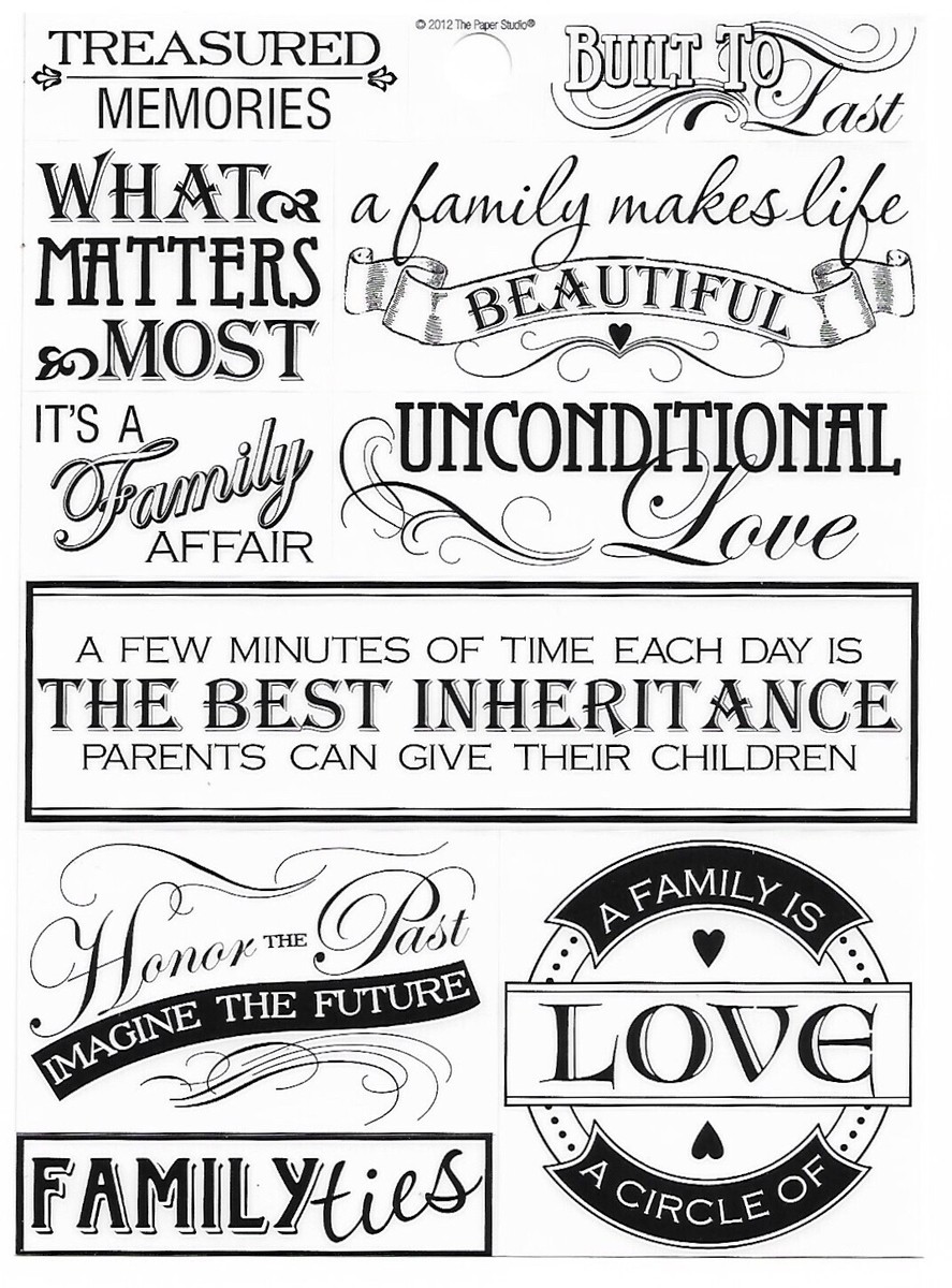 Family Ties Memories Unconditional Love Phrase Scrapbook Craft Stickers | eBay family-ties-memories-unconditional-love-phrase-scrapbook-craft-stickers-ebay