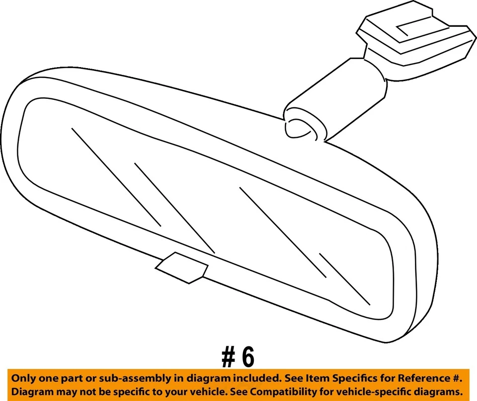 Used Front Center Interior Rear View Mirror fits: 2000 Honda Accord Front Center Foto 4 de 4