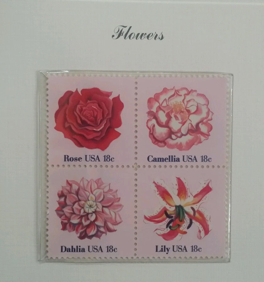 MINT US STAMPS PANEL 1981 18c FLOWERS SCOTT # 1876-79 BLOCK MNH - Image 3 of 4