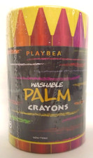 Playbea Washable PALM Crayons Easy to Hold Smooth Wax Crayons 18 ct. Large Safe