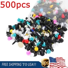 500Pcs Car Plastic Body Push Pin Rivet Fasteners Trim Moulding Clips Screw Mixed